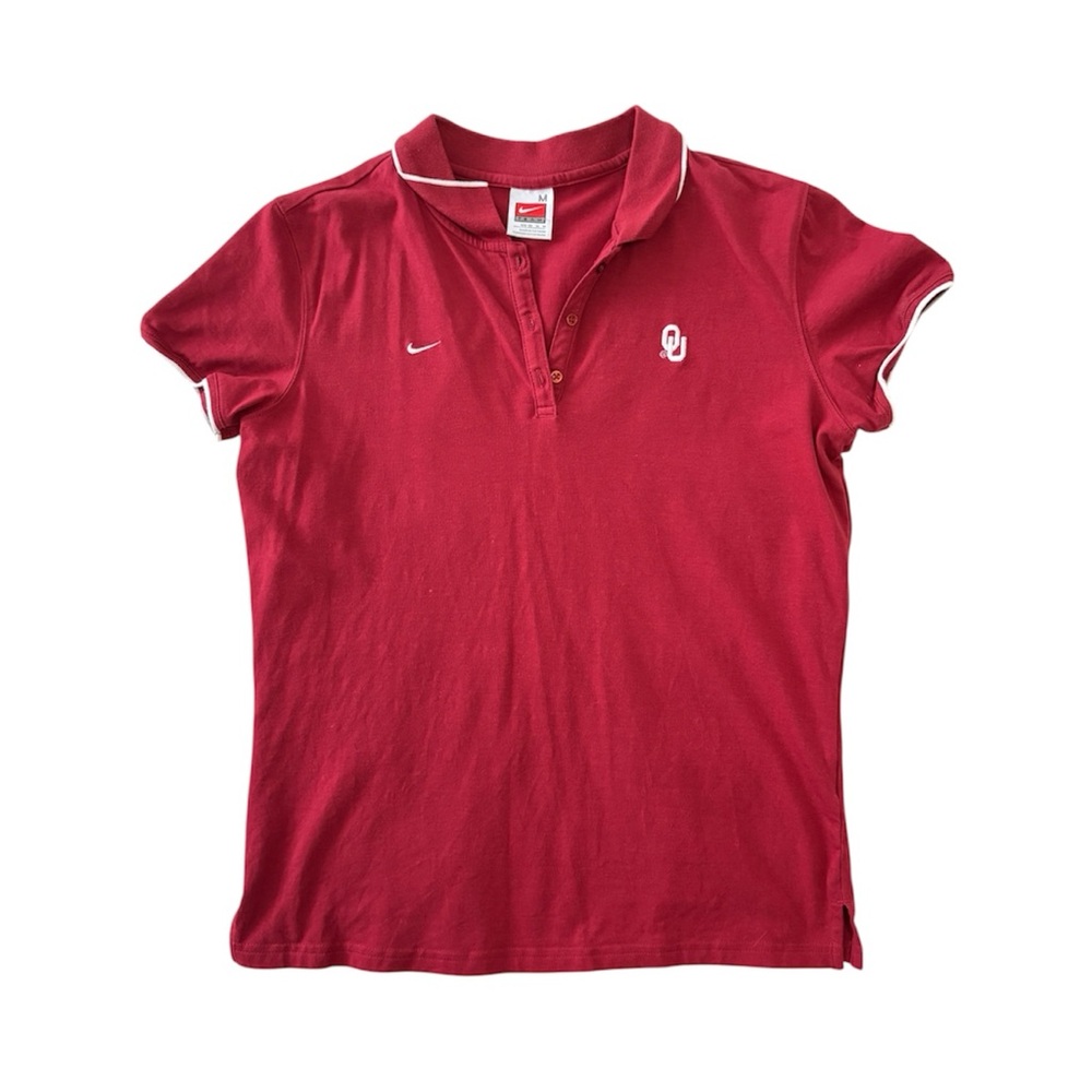 Nike Red OU Women's Polo with White Trim